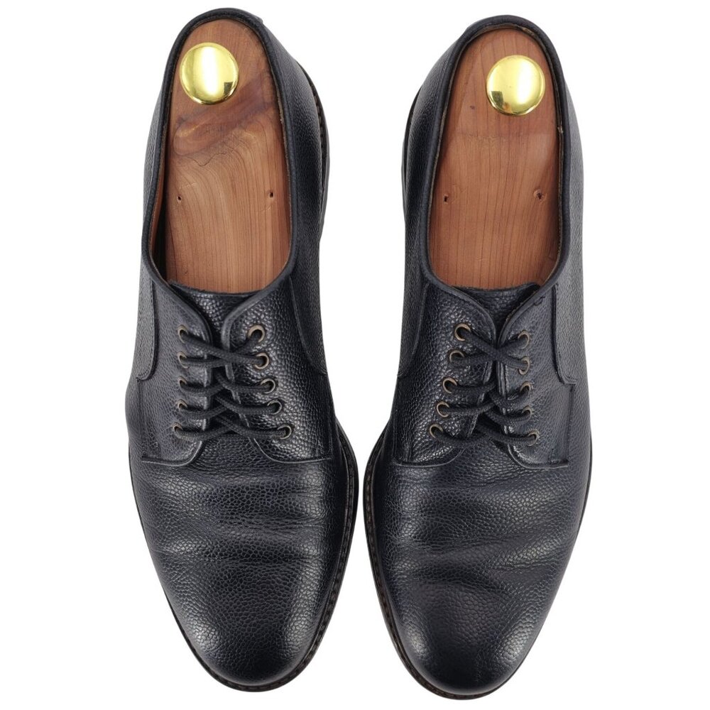 Vintage Salvatore Ferragamo Italy Men 9.5 Black Leather Dress Shoes Derby Oxford - Picture 11 of 12